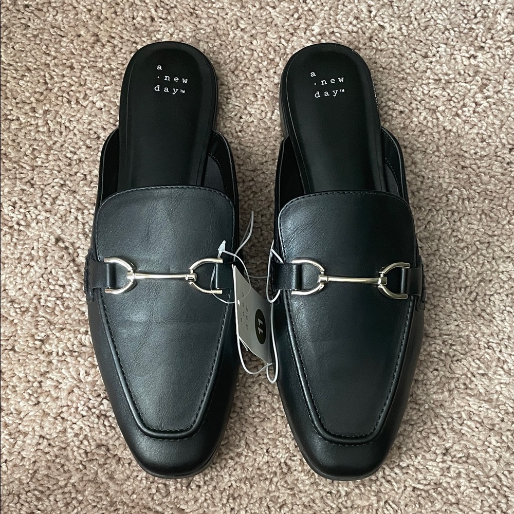 NWT A New Day Black Loafer Mules
